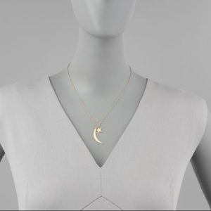 Jennifer Zeuner SILVER Moon & Star Necklace